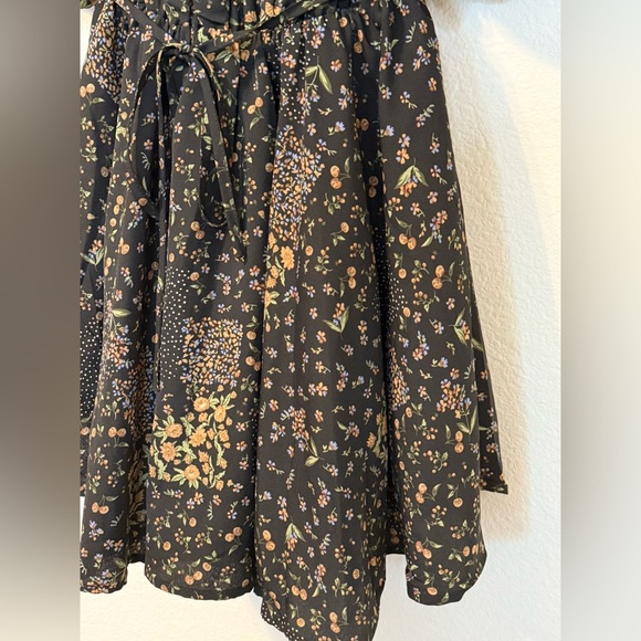 THE POST Anthro Fall Floral Bubble Sleeve Flared Mini Dress- Size Small - Picture 9 of 12